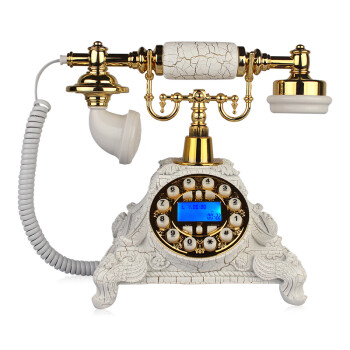 金顺迪海洋之星 仿古电话机复古老式欧式电话家用座机 无线插卡固话座机 金白色免提款(接电话线)