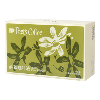 Peet's Coffee皮爷peets 纯萃咖啡液0糖0脂茉莉风味美式拿铁冷萃液33ml*10-冷藏