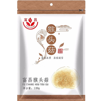 富昌食品 猴头菇100g/袋 干货猴头候头菌食用菌菇蘑菇特产 5袋起售