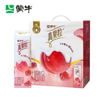 蒙牛 真果粒牛奶饮品 白桃树莓味配制型含乳饮料康美笑脸包240g*10包