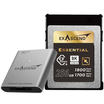 至誉科技（EXASCEND）256GB CFexpress Type-B存储卡 8K 1800MB/s读取速度 1700MB/s写入速度【读卡器套装】