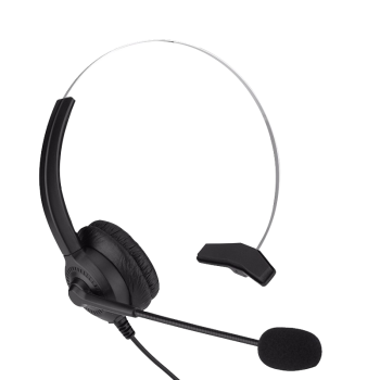 亿家通 单耳话务耳机Y300-3.5mm双插头 头戴式话务耳机/客服耳机/商务/教育 直连电脑（10个装）