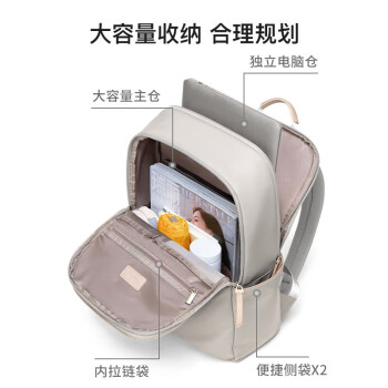 POLO双肩包女士背包女书包大学生大容量旅行女包15.6英寸笔记本电脑包