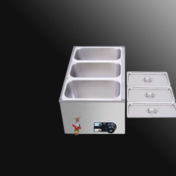 QKEJQ多功能不锈钢加厚汤菜炉电热保温汤池商用珍珠保温锅打菜台   规格：55X35X26Cm 带盖子小3款