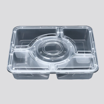 楚戎加厚一次性餐盒打包盒长方形五格加厚透明塑料多格饭盒 150套/箱