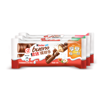 健达（Kinder）缤纷乐牛奶榛果巧克力制品3包6条装129g 进口成长零食生日礼物