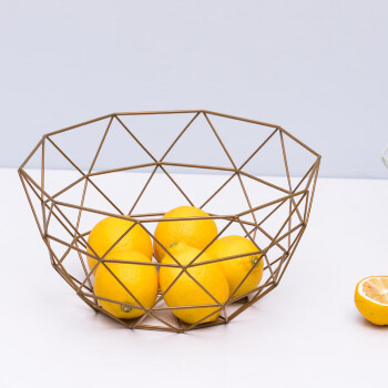 大团小圆 创意铁艺水果盘 客厅零食水果十角篮 3色可选 2个起购 HK1