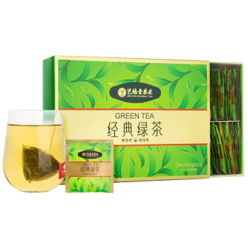 艺福堂茶叶 经典绿茶多泡下午茶袋泡茶包 盒装独立包装200g（2g*100包）