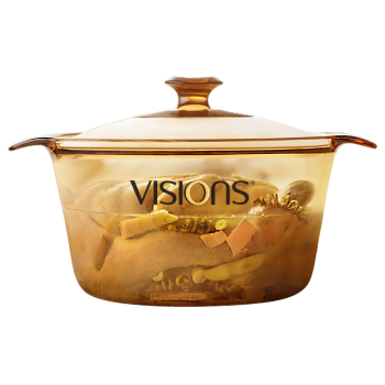 康宁（VISIONS）晶彩5.5L养生锅大容量耐热玻璃炖锅汤锅明火可用VS55FL