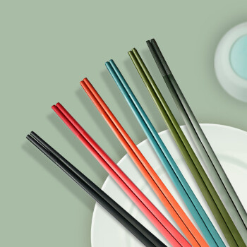 康巴赫合金筷子分餐筷耐高温防滑不易发霉易清洗家用 珐贝系列六双装