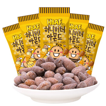 芭蜂蜂蜜黄油扁桃仁35g*5(原汤姆农场)韩国进口六一大礼包坚果零食