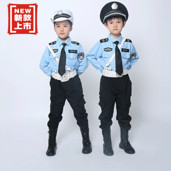 【2套8折】儿童警察衣服2019新款小特警演出服制服幼