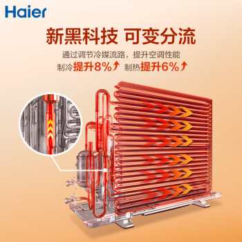 海尔（Haier）劲爽 1.5匹新一级变频 冷暖 节能 壁挂式空调挂机 冷媒变流 KFR-35GW/B5LAA81U1以旧换新