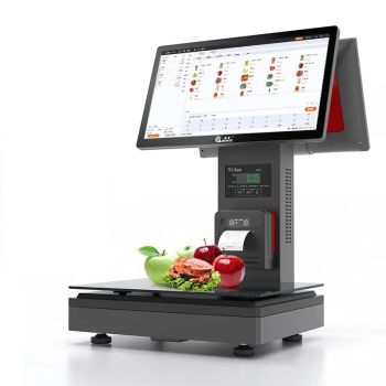 得力Ai智能识物称重一体机收银机果蔬生鲜超市收款机电脑系统扫码点餐（8+256G）双屏ACLAS秤体