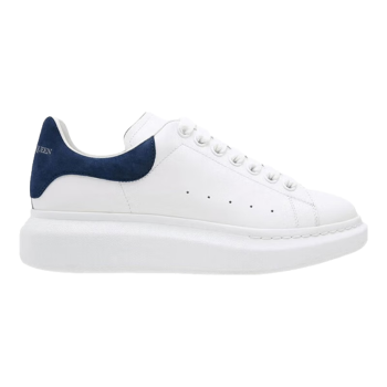 亚历山大麦昆（Alexander McQueen） 男士系带小白鞋阔型休闲运动鞋 白色/巴黎蓝 43.5 