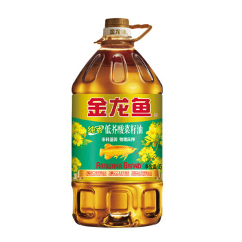 金龙鱼 食用油 纯香低芥酸菜籽油5L 非转压榨菜籽油