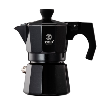 Zigo摩卡壶家用单阀一杯份手冲壶咖啡器具意式浓缩萃取咖啡壶 质感黑