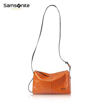 Samsonite/新秀丽单肩包牛皮商务斜挎包时尚胸包腰包 NR7*96003 橙色