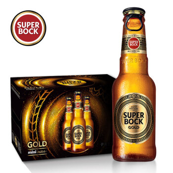 超级波克（SuperBock）GOLD金啤酒200ml*24瓶小瓶拉盖黄啤酒葡萄牙整箱原瓶进口
