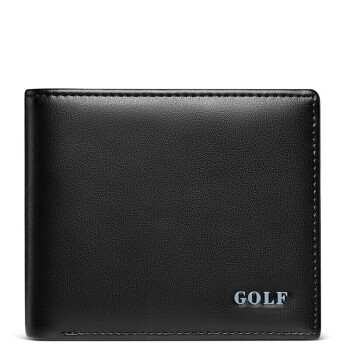 高尔夫（GOLF）男士钱包耐磨超纤配头层牛皮卡包零钱包短款钱包情人节礼物送男友