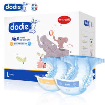 dodie air 柔 婴儿纸尿裤 l码 108片 日夜组合装(9-14 kg)日用*2