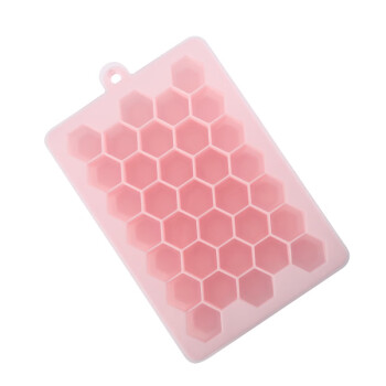 畅宝森硅胶冰格冰块模具带盖蜂窝33格冰盒DIY制冰盒ZYX-20210605#粉色  5件起售 BD05