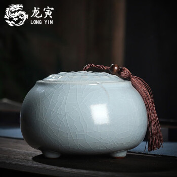 龙寅茶叶罐茶具陶瓷家用汝窑茶罐密封储物大容量醒茶罐茶具配件 
