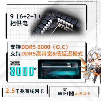 保奈WIFI（GIGABYTE）B760M GAMING AC主板DDR5 支持CPU 1390013700KF Intel B760 LGA 1700