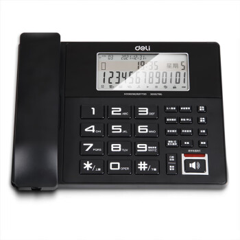 得力（deli）4G插卡无线电话座机 双卡双待 录音  固定座机 办公家用 来电显示 4G内存卡 799 黑