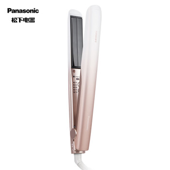松下（Panasonic）纳诺怡直发器烫发夹直发棒拉直发造型器电夹发板智能温控速热EH-MHS0E白金色