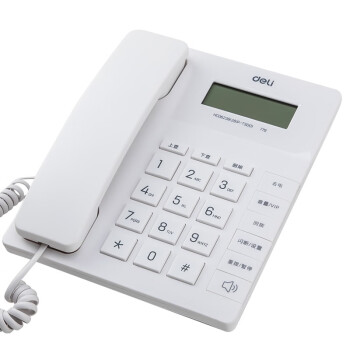 得力（deli）有线电话机免电池固定电话家用办公来电显示座机大按键 779竖式白色