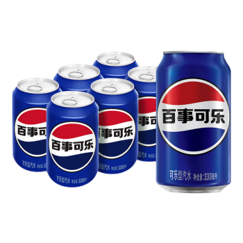 百事可乐 Pepsi 碳酸饮料 330ml*6听 整箱 (新老包装随机发货) 百事出品