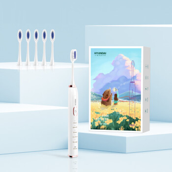 HYUNDAI电动牙刷成人情侣款充电式电动牙刷X700（配6个刷头）
