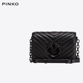 PINKO24春夏款女包绗缝包链条燕子包黑色 礼物送女生