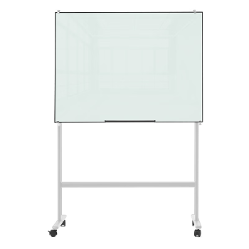 乐图 (LOTOO)支架式120*90cmH型可移动调节角度钢化玻璃白板教学儿童画板办公会议黑板家用白板写字板