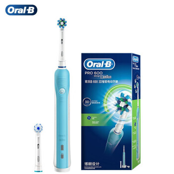 欧乐B Oral-B PRO 600 3D智能电动牙刷成人充电式情侣款 D16蓝色牙刷
