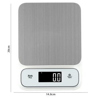 拜杰电子秤厨房秤防水秤食物烘焙称克重秤LED显示不锈钢秤面5kg/0.1g