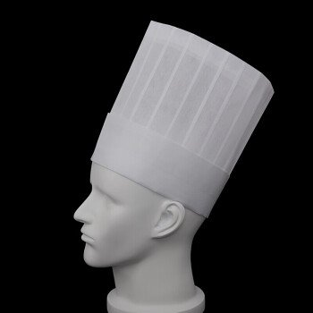 JINGRX一次性无纺布加厚厨师帽 20顶/件 23cm*29cm酒店餐厅厨房平顶帽