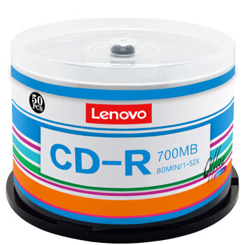 联想CD-R 光盘/刻录盘 52速700MB 办公系列 桶装50片 空白光盘