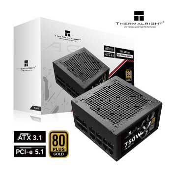 THERMALRIGHT(利民) 额定750W TR-AG750 ATX3.1电源 金牌全模组电源 原生PCIE5.1 全日系电解电容 电脑电源