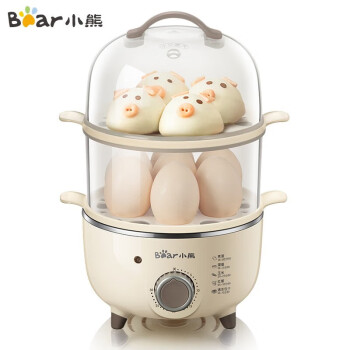 小熊（Bear）煮蛋器 家用蒸蛋锅旋钮可定时煮蛋羹机单双层蒸蛋器自动断电迷你ZDQ-B14R1
