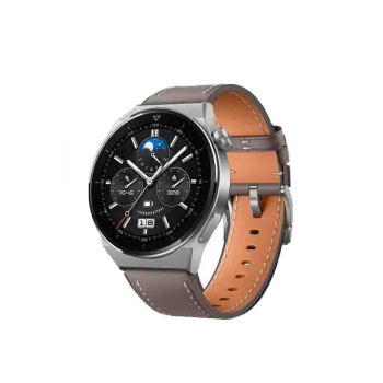  华为HUAWEI WATCH GT 3 Pro 灰色真皮表带 46.6mm表盘健康管理 腕上微信 血氧自动检测 华为运动智能手表