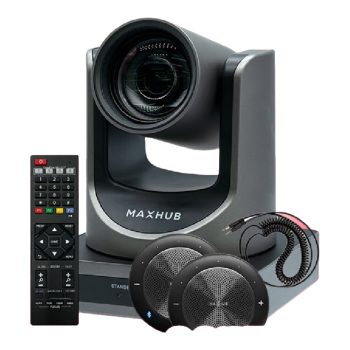 MAXHUB视频会议设备全套装系统12倍光学变焦高清云台摄像头+全向麦克风5米拾音*2会议室解决方案40-60㎡
