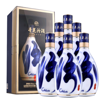 汾酒 青花30复兴版 清香型白酒 53度 500ml*6瓶 整箱装 送礼宴请