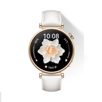 华为（HUAWEI）WATCH GT4华为手表智能手表健康提示华为手表凝霜白支持龙年表盘41mm表盘 白色真皮表带 