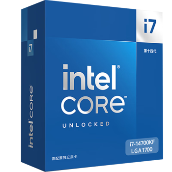 英特尔(Intel) i7-14700KF 酷睿14代 处理器 20核28线程 睿频至高可达5.6Ghz 33M三级缓存 台式机盒装CPU