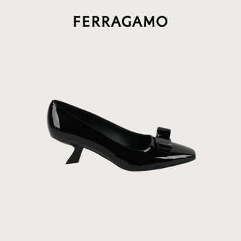 菲拉格慕（Ferragamo）女士黑色Vara蝴蝶结高跟鞋 0763726_1D _ 55/36 礼物送女友