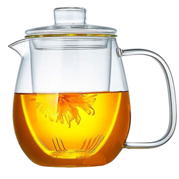 heisou 茶壶玻璃耐热带过滤茶水分离双层带盖三件式泡茶壶650mlKC156