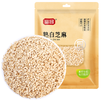 富昌 熟白芝麻100g 炒熟芝麻粒低温炒制五谷杂粮无杂香醇饱满干吃免洗