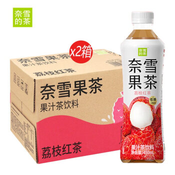 奈雪の茶 荔枝红茶 果汁茶饮料 低糖0脂饮品 450ml*15瓶 2箱装